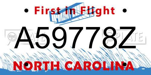A59778Z North Carolina License Plate