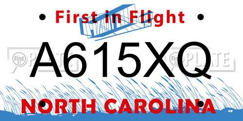 A615XQ North Carolina License Plate