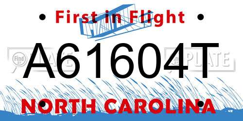 A61604T North Carolina License Plate
