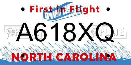 A618XQ North Carolina License Plate