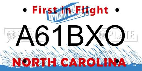 A61BXO North Carolina License Plate