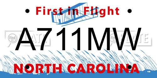 A711MW North Carolina License Plate