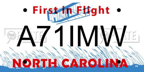 A71IMW North Carolina License Plate