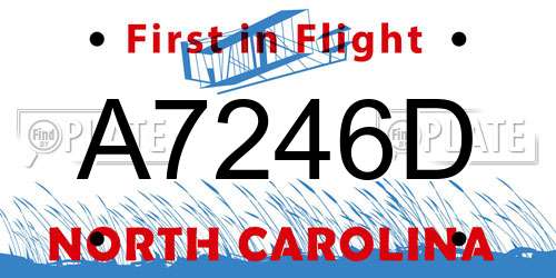 A7246D North Carolina License Plate