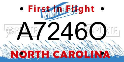 A7246O North Carolina License Plate