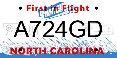 A724GD North Carolina License Plate