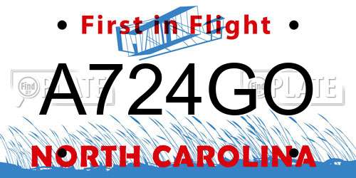 A724GO North Carolina License Plate