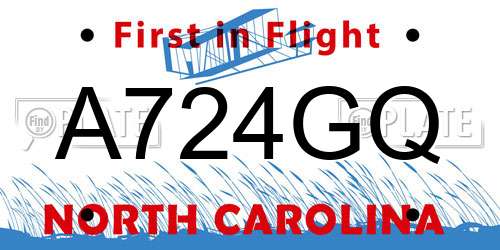 A724GQ North Carolina License Plate