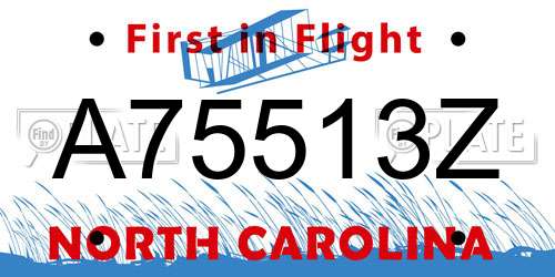A75513Z North Carolina License Plate