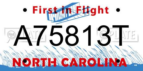A75813T North Carolina License Plate