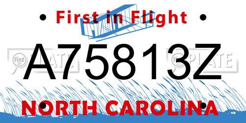 A75813Z North Carolina License Plate