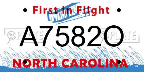 A7582O North Carolina License Plate