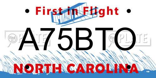 A75BTO North Carolina License Plate