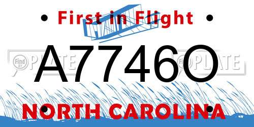 A7746O North Carolina License Plate
