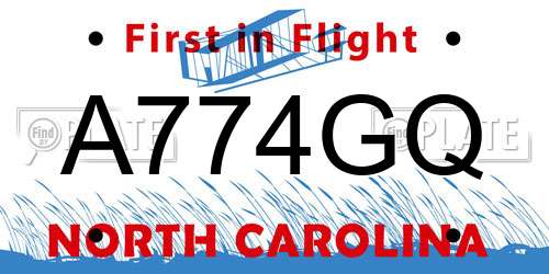 A774GQ North Carolina License Plate