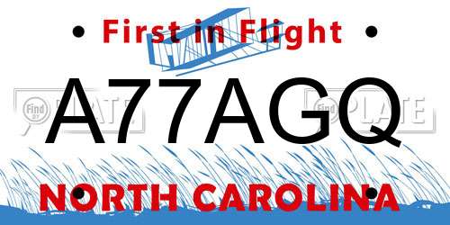 A77AGQ North Carolina License Plate