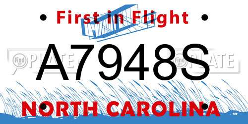 A7948S North Carolina License Plate