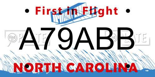A79ABB North Carolina License Plate