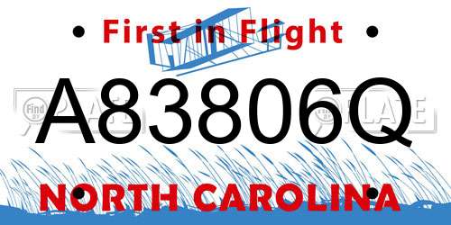 A83806Q North Carolina License Plate