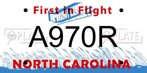 A970R North Carolina License Plate