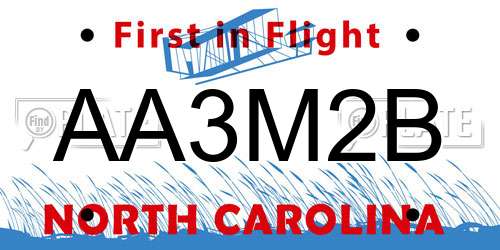 AA3M2B North Carolina License Plate