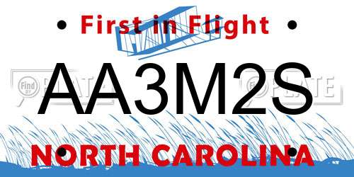 AA3M2S North Carolina License Plate