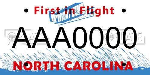 AAA0000 North Carolina License Plate