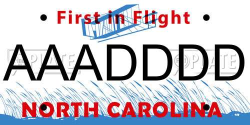 AAADDDD North Carolina License Plate