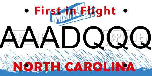 AAADQQQ North Carolina License Plate