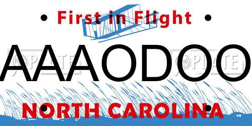 AAAODOO North Carolina License Plate