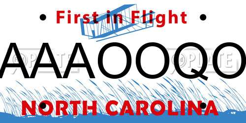 AAAOOQO North Carolina License Plate