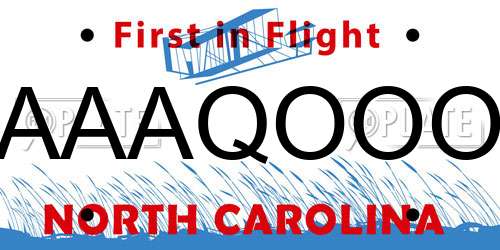 AAAQOOO North Carolina License Plate