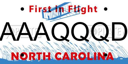 AAAQQQD North Carolina License Plate