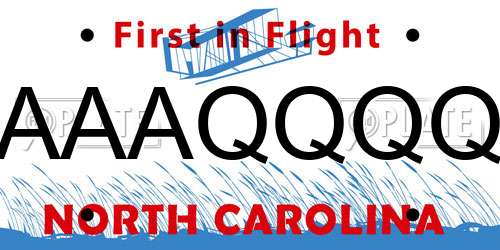 AAAQQQQ North Carolina License Plate