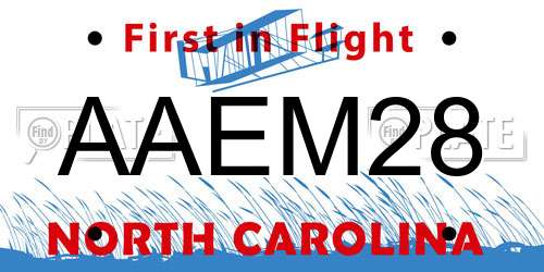 AAEM28 North Carolina License Plate
