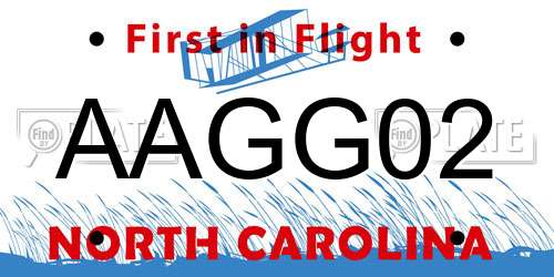 AAGG02 North Carolina License Plate