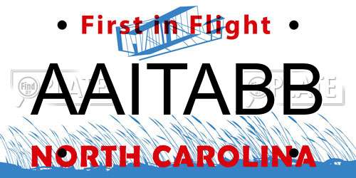 AAITABB North Carolina License Plate