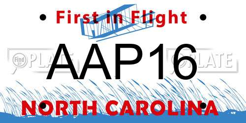 AAP16 North Carolina License Plate