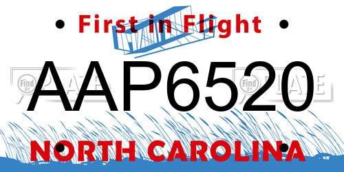 AAP6520 North Carolina License Plate