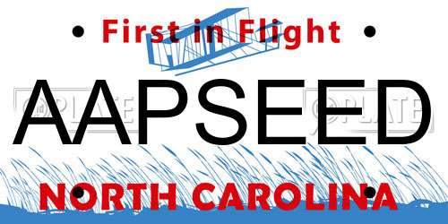 AAPSEED North Carolina License Plate