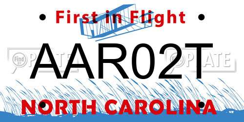 AAR02T North Carolina License Plate
