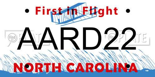 AARD22 North Carolina License Plate
