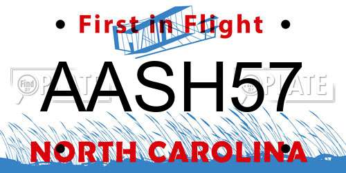 AASH57 North Carolina License Plate
