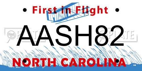AASH82 North Carolina License Plate