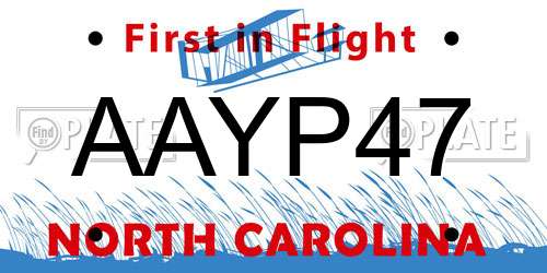 AAYP47 North Carolina License Plate