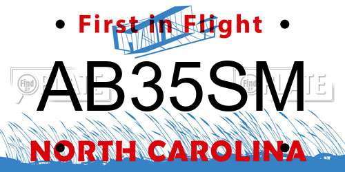 AB35SM North Carolina License Plate