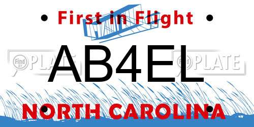 AB4EL North Carolina License Plate