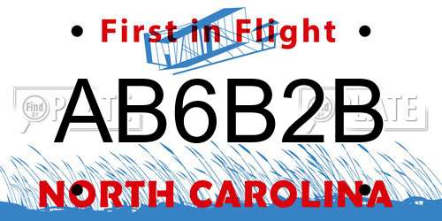 AB6B2B North Carolina License Plate