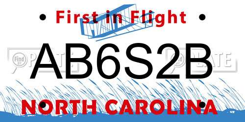 AB6S2B North Carolina License Plate