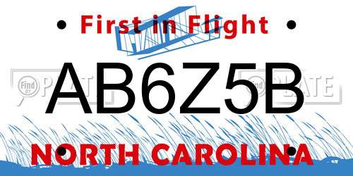 AB6Z5B North Carolina License Plate